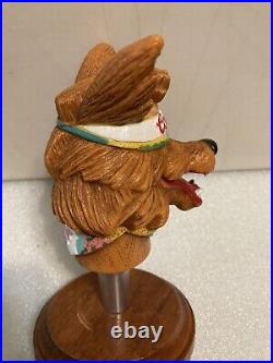 1992 COORS LIGHT BEER WOLF WITH HEADBAND AND BANDANA draft beer tap handle USA