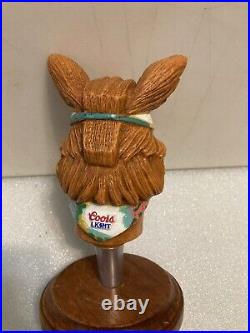 1992 COORS LIGHT BEER WOLF WITH HEADBAND AND BANDANA draft beer tap handle USA