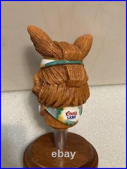 1992 COORS LIGHT BEER WOLF WITH HEADBAND AND BANDANA draft beer tap handle USA
