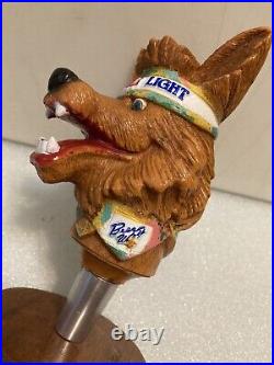 1992 COORS LIGHT BEER WOLF WITH HEADBAND AND BANDANA draft beer tap handle USA