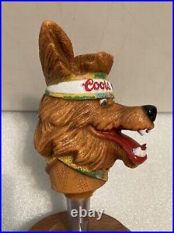 1992 COORS LIGHT BEER WOLF WITH HEADBAND AND BANDANA draft beer tap handle USA