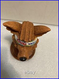 1992 COORS LIGHT BEER WOLF WITH HEADBAND AND BANDANA draft beer tap handle USA