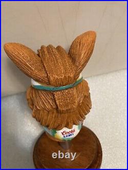 1992 COORS LIGHT BEER WOLF WITH HEADBAND AND BANDANA draft beer tap handle USA