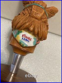 1992 COORS LIGHT BEER WOLF WITH HEADBAND AND BANDANA draft beer tap handle USA