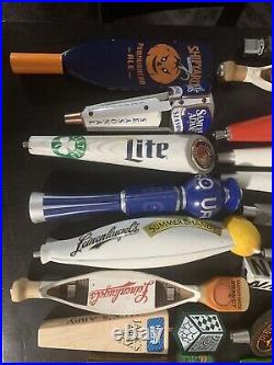 24 used beer tap handles + 1 brand new Guinness coors sam adams Great Condition