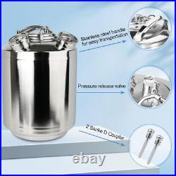 2.5 Gallon/10 L Cleaning Keg Beer Line Cleaning Kit with 2D Coupler Keg Line NEW