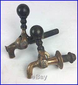 2 Antique brass pre Prohibition Beer taps Bishop & Babcock Old Brewery handle