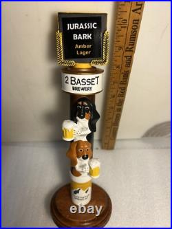 2 BASSET BREWING JURASSIC BARK AMBER LAGER draft beer tap handle. MONTANA 2 BASSET BREWING JURASSIC BARK AMBER LAGER draft beer tap handle. MONTANA