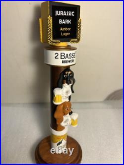 2 BASSET BREWING JURASSIC BARK AMBER LAGER draft beer tap handle. MONTANA 2 BASSET BREWING JURASSIC BARK AMBER LAGER draft beer tap handle. MONTANA