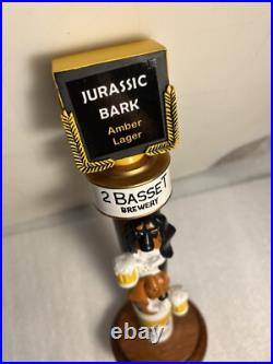 2 BASSET BREWING JURASSIC BARK AMBER LAGER draft beer tap handle. MONTANA