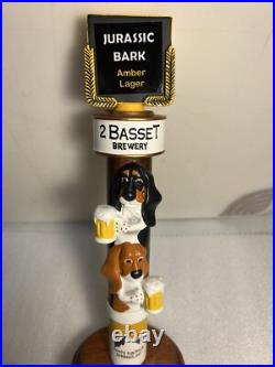 2 BASSET BREWING JURASSIC BARK AMBER LAGER draft beer tap handle. MONTANA 2 BASSET BREWING JURASSIC BARK AMBER LAGER draft beer tap handle. MONTANA
