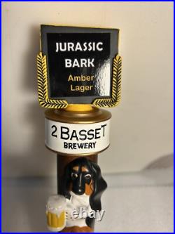 2 BASSET BREWING JURASSIC BARK AMBER LAGER draft beer tap handle. MONTANA