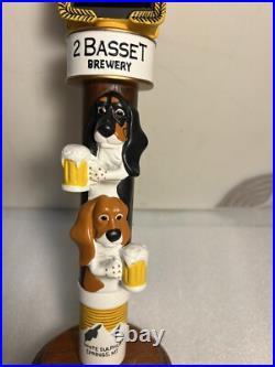 2 BASSET BREWING JURASSIC BARK AMBER LAGER draft beer tap handle. MONTANA