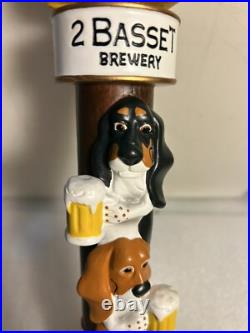 2 BASSET BREWING JURASSIC BARK AMBER LAGER draft beer tap handle. MONTANA