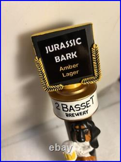 2 BASSET BREWING JURASSIC BARK AMBER LAGER draft beer tap handle. MONTANA 2 BASSET BREWING JURASSIC BARK AMBER LAGER draft beer tap handle. MONTANA