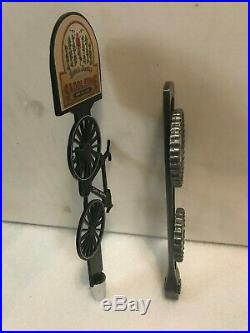 2 TAPS. CYCLER'S BREWING SADDLETIME IPA and KICKSTAND BREWERY beer tap handles