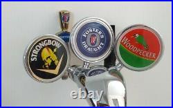 2 Tap Fosters Strongbow, woodpecker Beer Pump/font and Handle Home Bar Mancave