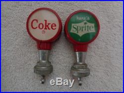 2 x 1950's Coca-Cola Coke & Sprite Soda Fountain Dispenser Pull Tap Knob Handles
