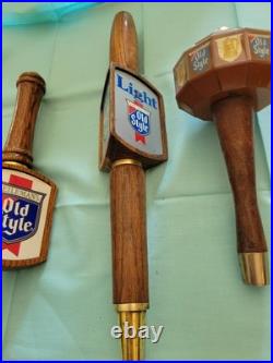 3-Vintage Heileman's Old Style Beer tap handles