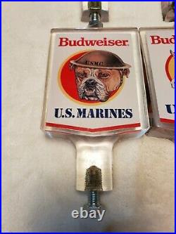 4 Vintage Rare Budweiser Acrylic Air Force Marines Navy Army Beer Tap Handles