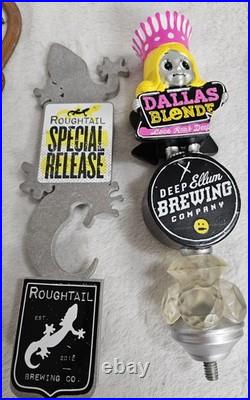6pc Craft Beer Tap Handle Lot Deep Ellum Dallas Blonde, Stone IPA, Magic Hat#9