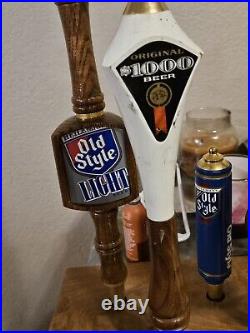 7 Beer Tap Handles Mounted On Base, Removeable By Unscrewing