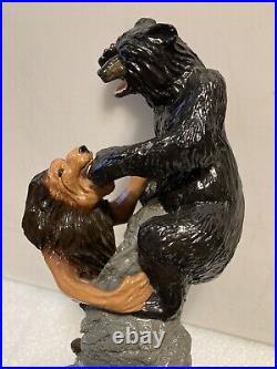 ANHEUSER BUSCH BLACK BEAR AND TAN LION SPECIALTY draft beer tap handle. USA