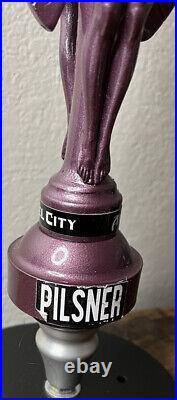 Angel City Brewery Pilsner Purple Beer Tap Handle 13 Tall Rare