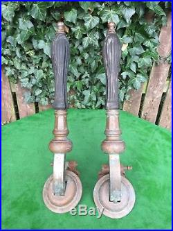 Antique 1920's Irish Pub Bar Taps Wooden Handles Stout Beer Pull From Ireland