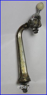 Antique Beer or Soda Fountain TAP HANDLE with Marble Pull Brass Great Patina