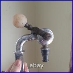 Antique Heavy Chrome Beer Tap Or Soda Fountain Faucet With Marble Knob Handle