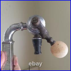 Antique Heavy Chrome Beer Tap Or Soda Fountain Faucet With Marble Knob Handle