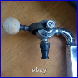 Antique Heavy Chrome Beer Tap Or Soda Fountain Faucet With Marble Knob Handle