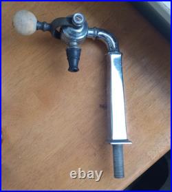 Antique Heavy Chrome Beer Tap Or Soda Fountain Faucet With Marble Knob Handle