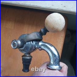 Antique Heavy Chrome Beer Tap Or Soda Fountain Faucet With Marble Knob Handle