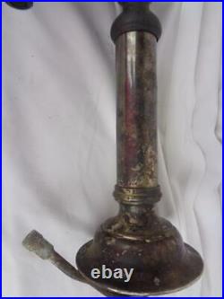 Antique Silver Plate over Solid Brass Soda Fountain Beer Tap- Marble Handle