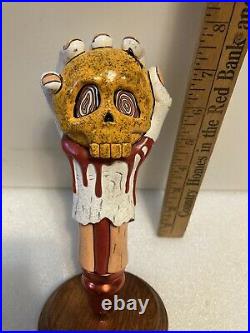 BEAVERTOWN BLOODY'ELL ZOMBIE HAND WITH SKULL Draft beer tap handle. ENGLAND