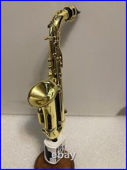 BIG MAN'S BREW BRASS SAXOPHONE Draft beer tap handle. ONLY IN NEW JERSEY