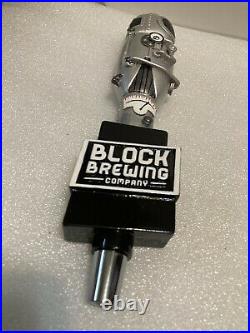 BLOCK BREWERY STEAMPUNK BREW KETTLE ALIEN draft beer tap handle. MICHIGAN