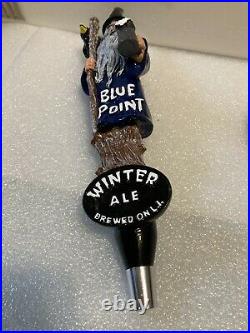 BLUE POINT WINTER ALE WARLOCK draft keg beer tap handle. LONG ISLAND, NEW YORK