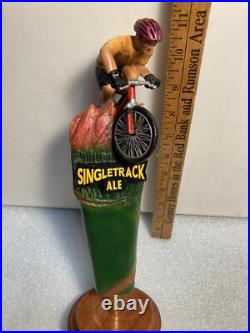 BOULDER BEER COMPANY SINGLETRACK ALE MOUNTAIN BIKER beer tap handle. COLORADO