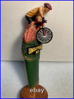 BOULDER BEER COMPANY SINGLETRACK ALE MOUNTAIN BIKER beer tap handle. COLORADO