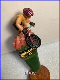 BOULDER BEER COMPANY SINGLETRACK ALE MOUNTAIN BIKER beer tap handle. COLORADO