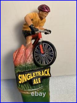 BOULDER BEER COMPANY SINGLETRACK ALE MOUNTAIN BIKER beer tap handle. COLORADO