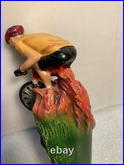 BOULDER BEER COMPANY SINGLETRACK ALE MOUNTAIN BIKER beer tap handle. COLORADO