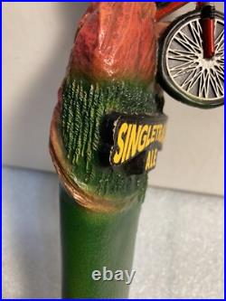 BOULDER BEER COMPANY SINGLETRACK ALE MOUNTAIN BIKER beer tap handle. COLORADO