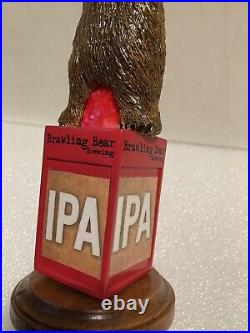 BRAWLING BEAR KNOCKOUT CHAMPION IPA draft beer tap handle. MARYLAND. Closed