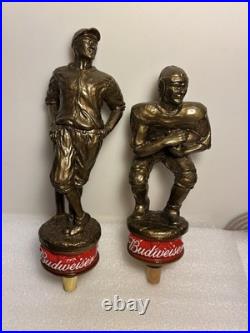 BUDWEISER KING OF BEERS FOOTBALL AND BASEBALL PLAYER Draft beer tap handle. USA