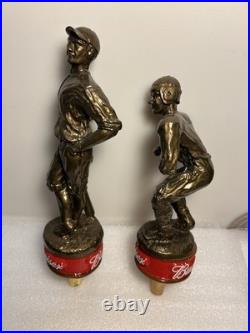 BUDWEISER KING OF BEERS FOOTBALL AND BASEBALL PLAYER Draft beer tap handle. USA