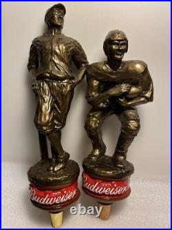 BUDWEISER KING OF BEERS FOOTBALL AND BASEBALL PLAYER Draft beer tap handle. USA